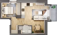2 pokoje, mieszkanie 36,62 m², piętro 4, oferta nr A1.4/9, Osiedle Pod Jeleniami, Jelenia Góra, Śródmieście, ul. Kadetów 2