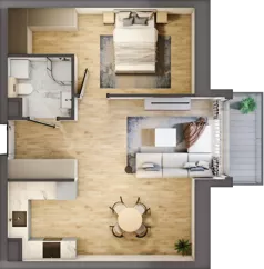 2 pokoje, mieszkanie 45,65 m², piętro 4, oferta nr A1.4/11, Osiedle Pod Jeleniami, Jelenia Góra, Śródmieście, ul. Kadetów 2