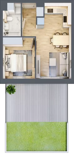 2 pokoje, mieszkanie 36,35 m², parter, oferta nr A2.0/2, Osiedle Pod Jeleniami, Jelenia Góra, Śródmieście, ul. Kadetów 2