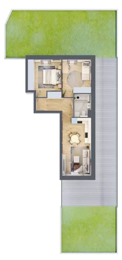 3 pokoje, mieszkanie 51,25 m², parter, oferta nr A2.0/1, Osiedle Pod Jeleniami, Jelenia Góra, Śródmieście, ul. Kadetów 2