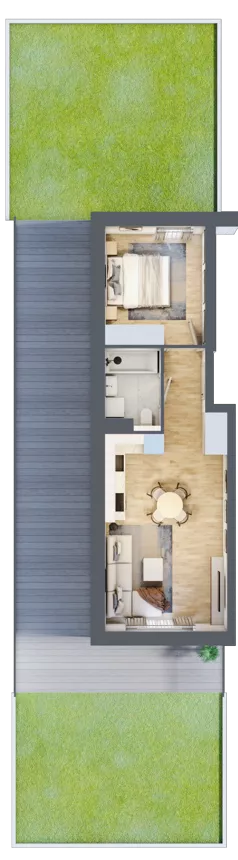 2 pokoje, mieszkanie 39,04 m², parter, oferta nr A2.0/7, Osiedle Pod Jeleniami, Jelenia Góra, Śródmieście, ul. Kadetów 2