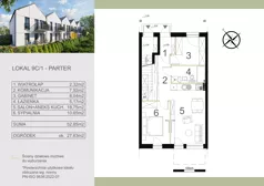 3 pokoje, mieszkanie 52,85 m², parter, oferta nr 9C/1, Zamiejska 9, Kraków, Dębniki, Ruczaj, ul. Zamiejska 9