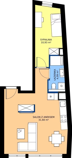 2 pokoje, apartament 46,62 m², piętro 1, oferta nr B2, Fifna Kamienica, Poznań, Stare Miasto, Chwaliszewo, ul. Chwaliszewo 65