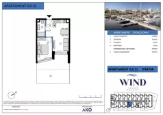 2 pokoje, apartament inwestycyjny 35,23 m², parter, oferta nr A.0.12, Wind Yacht Resort, Wiślinka, ul. Piaskowa 1-3