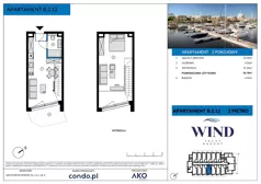 2 pokoje, apartament inwestycyjny 50,79 m², piętro 2, oferta nr B.2.12, Wind Yacht Resort, Wiślinka, ul. Piaskowa 1-3