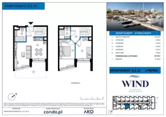 3 pokoje, apartament inwestycyjny 60,10 m², piętro 2, oferta nr A.2.13, Wind Yacht Resort, Wiślinka, ul. Piaskowa 1-3