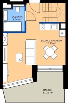 3 pokoje, apartament inwestycyjny 60,10 m², piętro 2, oferta nr A.2.13, Wind Yacht Resort, Wiślinka, ul. Piaskowa 1-3