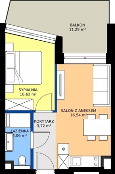 2 pokoje, apartament inwestycyjny 34,94 m², piętro 1, oferta nr A.1.01, Wind Yacht Resort, Wiślinka, ul. Piaskowa 1-3