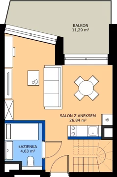 3 pokoje, apartament inwestycyjny 58,54 m², piętro 2, oferta nr A.2.02, Wind Yacht Resort, Wiślinka, ul. Piaskowa 1-3