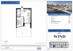 2 pokoje, apartament inwestycyjny 35,23 m², parter, oferta nr A.0.14, Wind Yacht Resort, Wiślinka, ul. Piaskowa 1-3