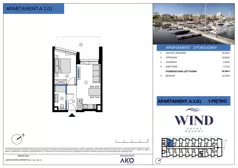 2 pokoje, apartament inwestycyjny 34,94 m², piętro 1, oferta nr A.1.01, Wind Yacht Resort, Wiślinka, ul. Piaskowa 1-3