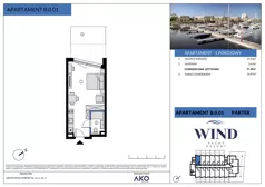1 pokój, apartament inwestycyjny 31,26 m², parter, oferta nr B.0.01, Wind Yacht Resort, Wiślinka, ul. Piaskowa 1-3