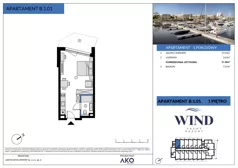 1 pokój, apartament inwestycyjny 31,26 m², piętro 1, oferta nr B.1.01, Wind Yacht Resort, Wiślinka, ul. Piaskowa 1-3
