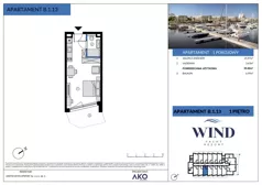 1 pokój, apartament inwestycyjny 29,60 m², piętro 1, oferta nr B.1.13, Wind Yacht Resort, Wiślinka, ul. Piaskowa 1-3