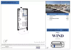 1 pokój, apartament inwestycyjny 29,60 m², piętro 1, oferta nr B.1.14, Wind Yacht Resort, Wiślinka, ul. Piaskowa 1-3