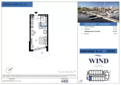 1 pokój, apartament inwestycyjny 31,77 m², piętro 1, oferta nr B.1.15, Wind Yacht Resort, Wiślinka, ul. Piaskowa 1-3