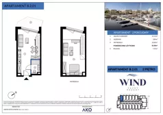 2 pokoje, apartament inwestycyjny 52,09 m², piętro 2, oferta nr B.2.01, Wind Yacht Resort, Wiślinka, ul. Piaskowa 1-3
