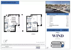 4 pokoje, apartament inwestycyjny 88,91 m², piętro 2, oferta nr B.2.08, Wind Yacht Resort, Wiślinka, ul. Piaskowa 1-3