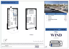 2 pokoje, apartament inwestycyjny 52,41 m², piętro 2, oferta nr B.2.15, Wind Yacht Resort, Wiślinka, ul. Piaskowa 1-3