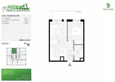 2 pokoje, mieszkanie 40,49 m², piętro 1, oferta nr 9, Nowa Panorama bud.2, Sosnowiec, Zagórze, Środula, ul. Sokolska 102