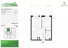 2 pokoje, mieszkanie 40,49 m², piętro 1, oferta nr 9, Nowa Panorama bud.3, Sosnowiec, Zagórze, Środula, ul. Sokolska 104