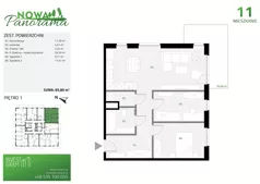 3 pokoje, mieszkanie 65,80 m², piętro 1, oferta nr 11, Nowa Panorama bud.2, Sosnowiec, Zagórze, Środula, ul. Sokolska 102