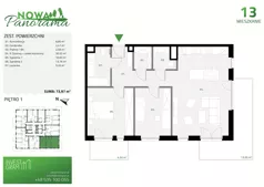 3 pokoje, mieszkanie 73,97 m², piętro 1, oferta nr 13, Nowa Panorama bud.2, Sosnowiec, Zagórze, Środula, ul. Sokolska 102