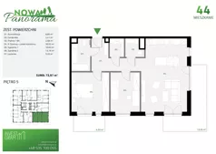 3 pokoje, mieszkanie 73,97 m², piętro 5, oferta nr 44, Nowa Panorama bud.2, Sosnowiec, Zagórze, Środula, ul. Sokolska 102