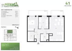 3 pokoje, mieszkanie 69,20 m², piętro 5, oferta nr 41, Nowa Panorama bud.3, Sosnowiec, Zagórze, Środula, ul. Sokolska 104
