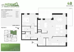 3 pokoje, mieszkanie 89,08 m², piętro 6, oferta nr 48, Nowa Panorama bud.3, Sosnowiec, Zagórze, Środula, ul. Sokolska 104