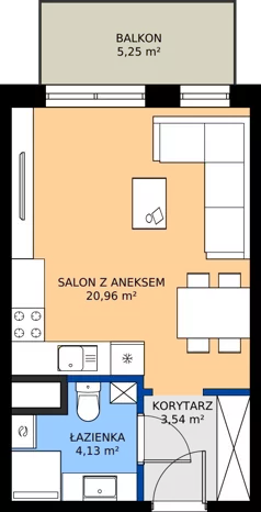 1 pokój, mieszkanie 28,63 m², piętro 3, oferta nr 26, Nowa Panorama bud.2, Sosnowiec, Zagórze, Środula, ul. Sokolska 102