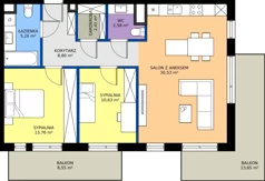 3 pokoje, mieszkanie 73,97 m², piętro 2, oferta nr 21, Nowa Panorama bud.3, Sosnowiec, Zagórze, Środula, ul. Sokolska 104