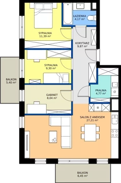 4 pokoje, mieszkanie 74,75 m², piętro 3, oferta nr 31, Nowa Panorama bud.3, Sosnowiec, Zagórze, Środula, ul. Sokolska 104
