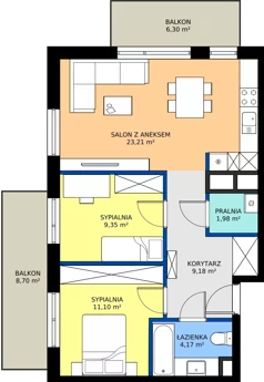 3 pokoje, mieszkanie 58,99 m², piętro 1, oferta nr 8, Nowa Panorama bud.3, Sosnowiec, Zagórze, Środula, ul. Sokolska 104