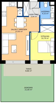 2 pokoje, mieszkanie 41,03 m², parter, oferta nr 6, Nowa Panorama bud.3, Sosnowiec, Zagórze, Środula, ul. Sokolska 104