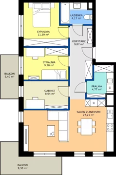 4 pokoje, mieszkanie 74,75 m², piętro 1, oferta nr 15, Nowa Panorama bud.3, Sosnowiec, Zagórze, Środula, ul. Sokolska 104