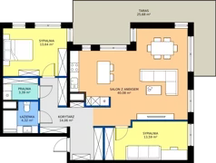 3 pokoje, mieszkanie 89,08 m², piętro 6, oferta nr 48, Nowa Panorama bud.3, Sosnowiec, Zagórze, Środula, ul. Sokolska 104