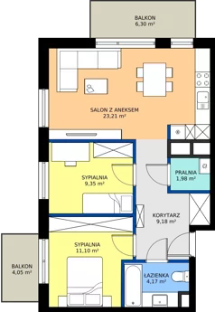 3 pokoje, mieszkanie 58,99 m², piętro 2, oferta nr 16, Nowa Panorama bud.3, Sosnowiec, Zagórze, Środula, ul. Sokolska 104
