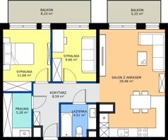3 pokoje, mieszkanie 69,20 m², piętro 5, oferta nr 41, Nowa Panorama bud.3, Sosnowiec, Zagórze, Środula, ul. Sokolska 104