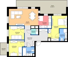 5 pokoi, mieszkanie 90,84 m², piętro 6, oferta nr 47, Nowa Panorama bud.3, Sosnowiec, Zagórze, Środula, ul. Sokolska 104