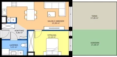 2 pokoje, mieszkanie 46,73 m², parter, oferta nr 4, Nowa Panorama bud.3, Sosnowiec, Zagórze, Środula, ul. Sokolska 104