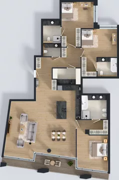 4 pokoje, apartament 178,40 m², piętro 1, oferta nr C02 1P, Villa Bogoria, Warszawa, Śródmieście, ul. Stare Nalewki 2