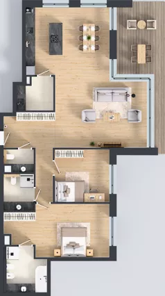 3 pokoje, apartament 128,27 m², piętro 2, oferta nr C03 2P, Villa Bogoria, Warszawa, Śródmieście, ul. Stare Nalewki 2