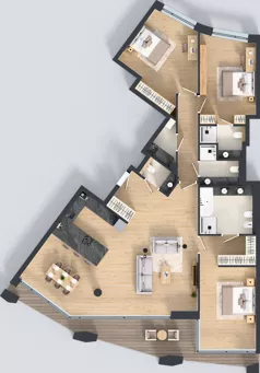 4 pokoje, apartament 154,22 m², piętro 3, oferta nr B02 3P, Villa Bogoria, Warszawa, Śródmieście, ul. Stare Nalewki 2
