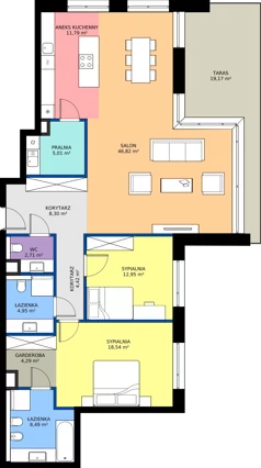3 pokoje, apartament 128,27 m², piętro 3, oferta nr C03 3P, Villa Bogoria, Warszawa, Śródmieście, ul. Stare Nalewki 2
