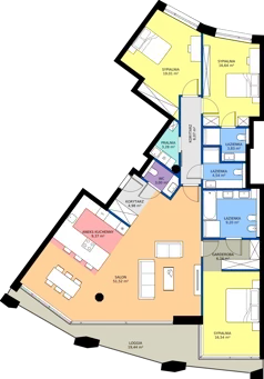 4 pokoje, apartament 154,22 m², piętro 3, oferta nr B02 3P, Villa Bogoria, Warszawa, Śródmieście, ul. Stare Nalewki 2