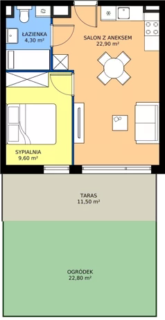 2 pokoje, apartament inwestycyjny 36,80 m², parter, oferta nr M1, Sea Light Residence, Gąski, ul Nadbrzeżna