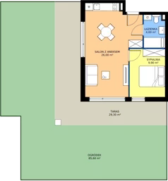 2 pokoje, apartament inwestycyjny 39,70 m², piętro 1, oferta nr M11, Sea Light Residence, Gąski, ul Nadbrzeżna