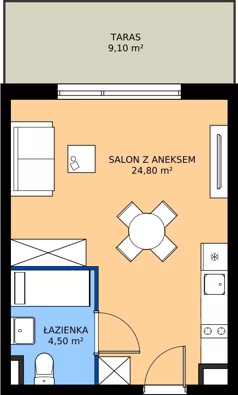 1 pokój, apartament inwestycyjny 29,30 m², piętro 1, oferta nr M14, Sea Light Residence, Gąski, ul Nadbrzeżna