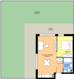 2 pokoje, apartament inwestycyjny 39,70 m², piętro 1, oferta nr M11, Sea Light Residence, Gąski, ul Nadbrzeżna